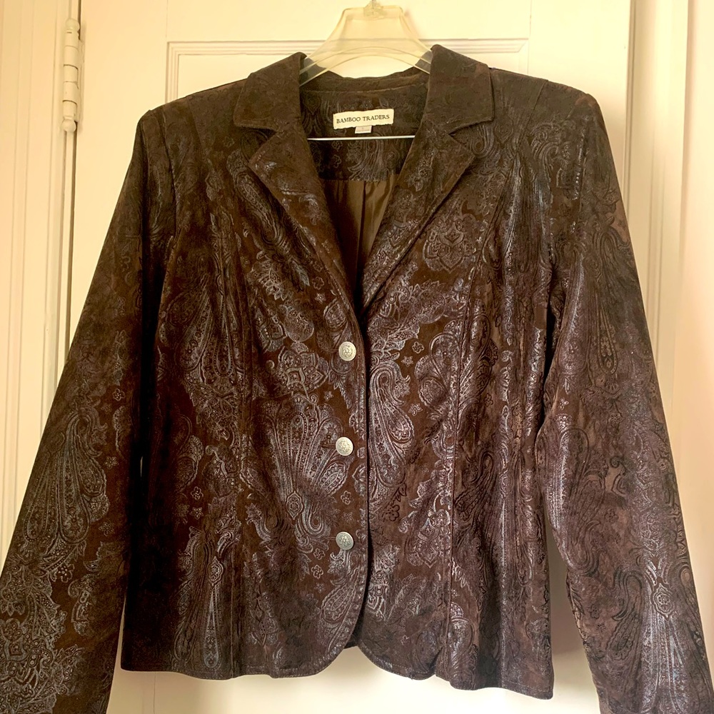 Faux Embossed Leather Jacket